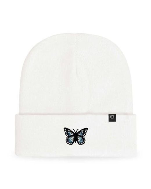 Alix White Butterfly Beanie