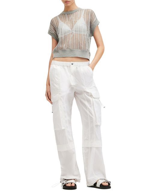AllSaints White Barbara Cargo Pants