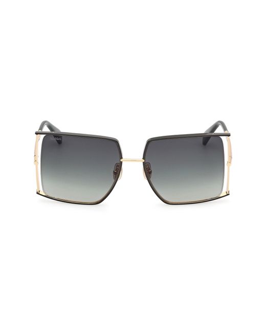 Max Mara Gray 68Mm Gradient Oversize Rectangular Sunglasses