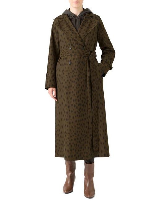 Akris Punto Brown Leopard Print Trench Coat