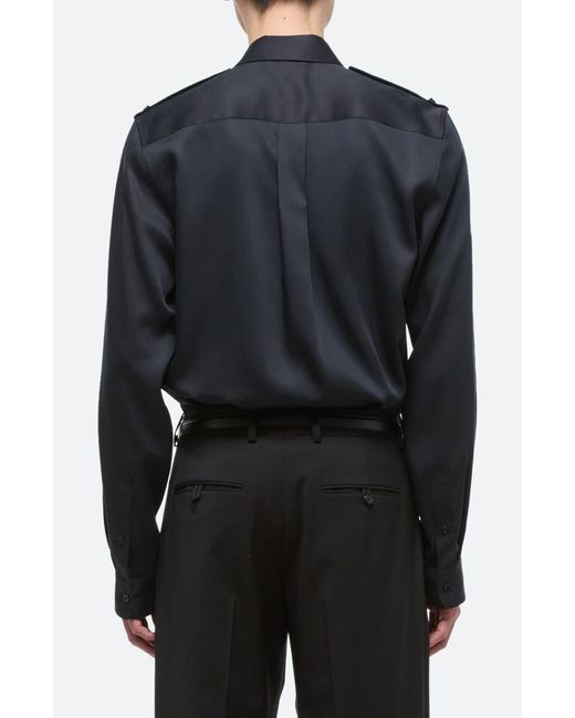Helmut Lang Black Epaulet Button-up Shirt for men