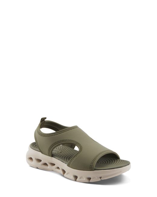 Flexus by Spring Step Green Guzman Ankle Strap Platform Wedge Sandal