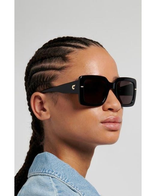 Carrera Black 53Mm Rectangular Sunglasses