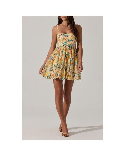 Astr Multicolor Floral Bubble Hem Minidress