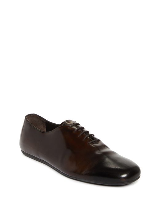Prada Brown Brushed Leather Lace-Ups for men