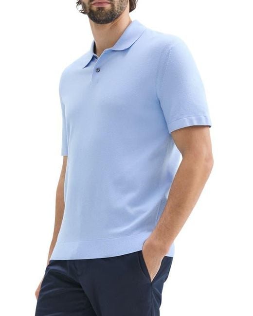 Theory Blue Goris Grid Light Performance Polo for men