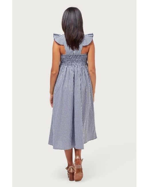 princess polly baby blue dress $250 PIETRO BRUNELLI blue sleeveless fit & flare smocked midi maternity  dress XS main image 1