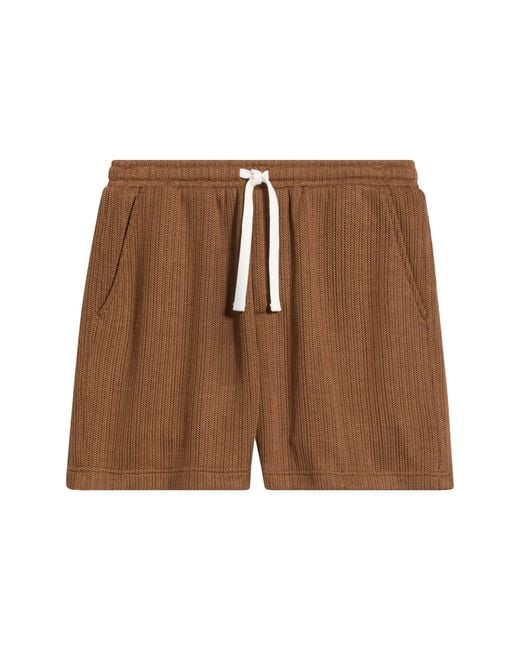 RIZORT Brown Hunter Knit Drawstring Shorts for men