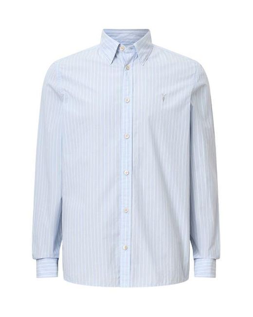 AllSaints Blue Saint Stripe Button-Up Shirt for men