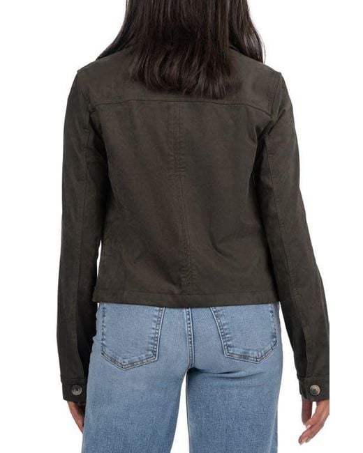 Kut From The Kloth Black Maddie Faux Suede Trucker Jacket