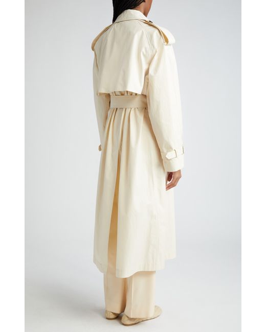 Burberry Natural Oversize Belted Water Resistant Gabardine Trench Coat