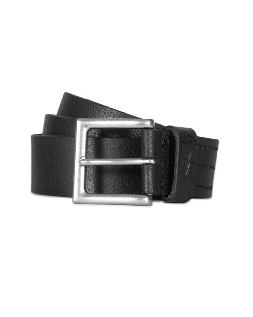 AllSaints Black Stitched Leather Belt for men