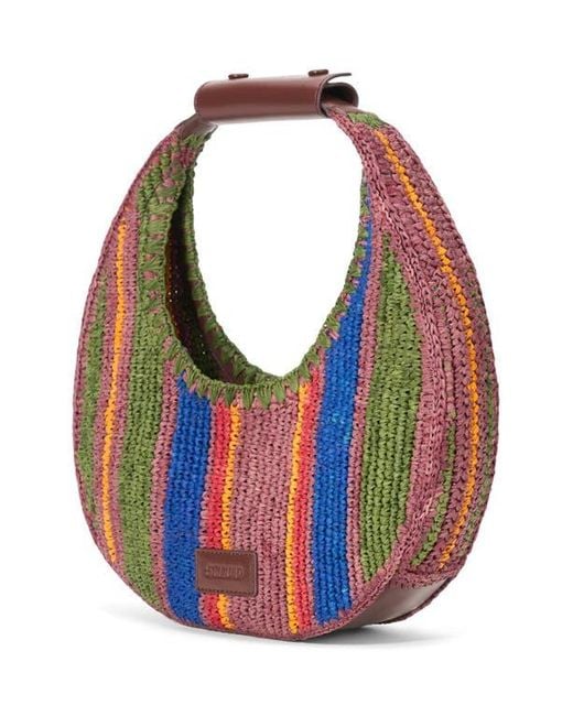 Staud Blue Moon Crocheted Raffia Bag