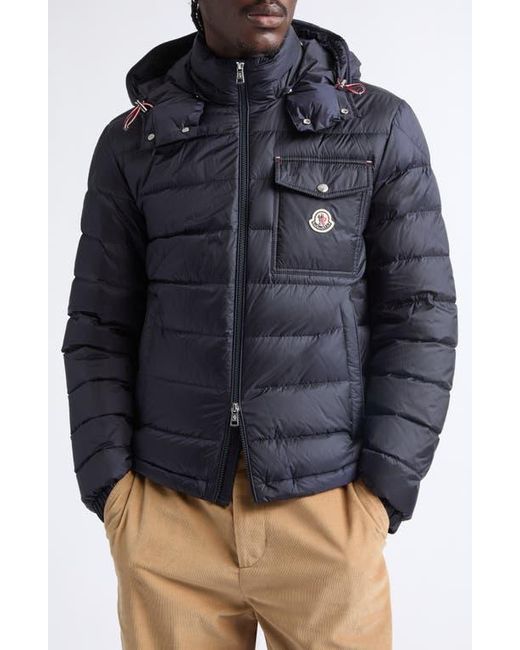 Moncler Blue Verith Hooded Down Jacket for men
