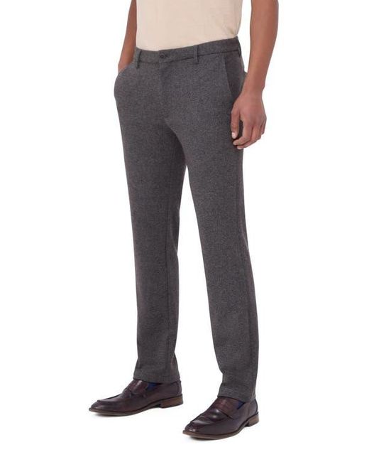 Bugatchi Blue Flat Front Wool & Cotton Blend Chino Pants for men