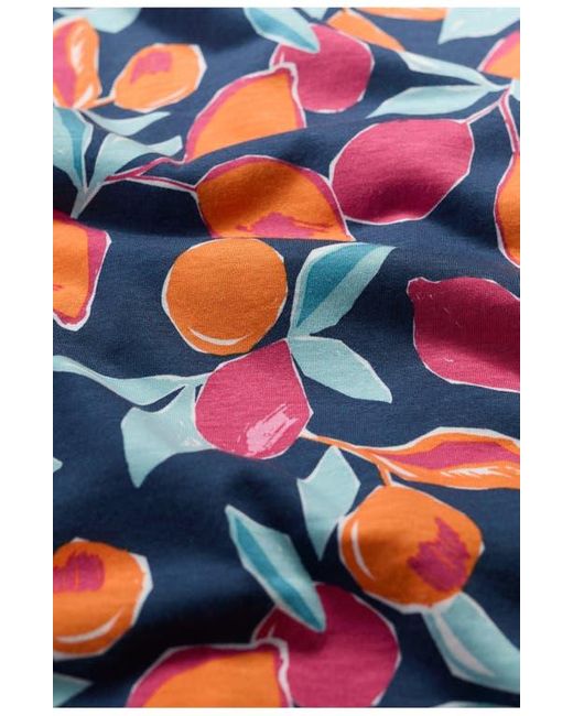 Seasalt Cornwall Red Carwynnen Citrus Print Midi Dress