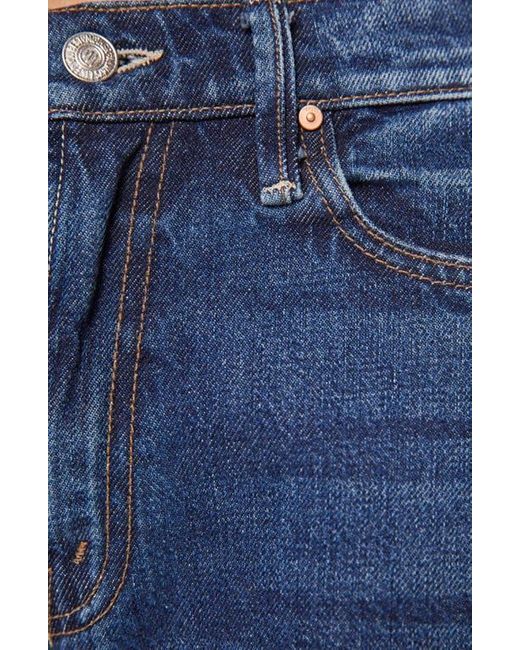 Mother Blue The Full Pipe Flood High Waist Barrel Leg Jeans