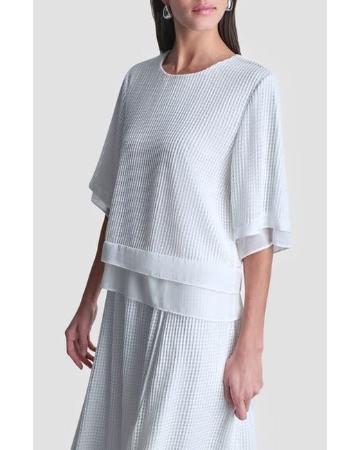DKNY Blue Window Layered Top