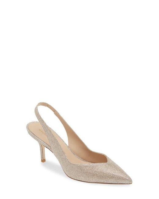 Stuart Weitzman White Eva Pointed Toe Slingback Pump