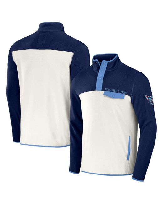 NFL X DARIUS RUCKER Blue Collection By Fanatics /cream Tennessee Titans Micro Fleece Quarter-snap Jacket At Nordstrom for men