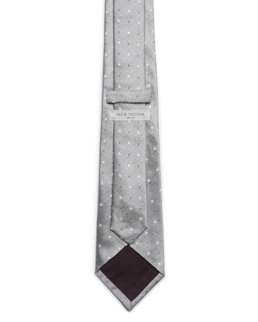 Jack Victor Gray Chesterfield Neat Dot Silk Tie for men