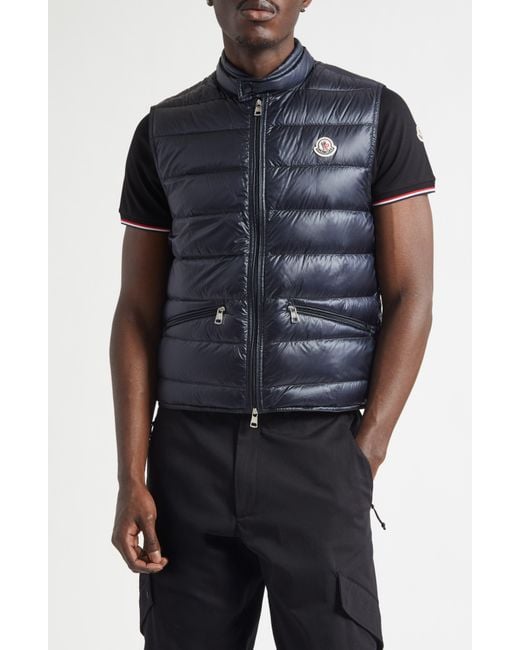 Moncler Blue Gui Packable Down Vest for men