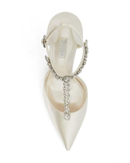 Dune White Devotional T-Strap Pointed Toe Pump