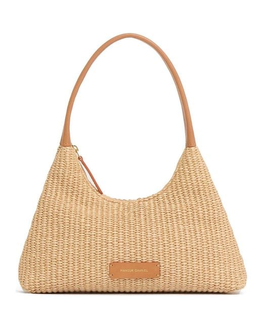 Mansur Gavriel Natural Mini Candy Woven Raffia Hobo Bag