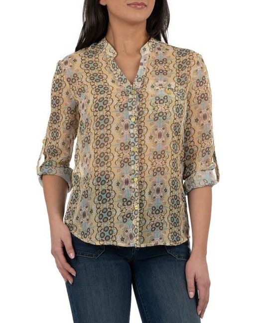 Kut From The Kloth Brown Jasmine Chiffon Button-Up Shirt