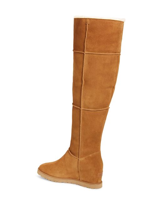 UGG Suede UGG Classic Femme Over The Knee Wedge Boot in Chestnut Suede ...