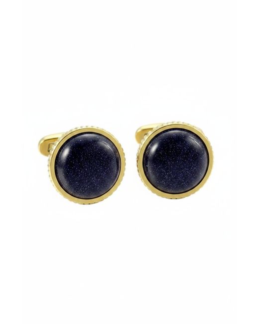 DEJI ENIOLA Blue Celestial Goldstone Cufflinks for men