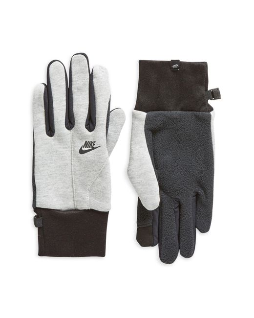 Nike Gray Therma-fit Tech Fleece Gloves for men