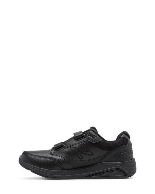 New Balance Black Hook & Loop Leather Sneaker for men