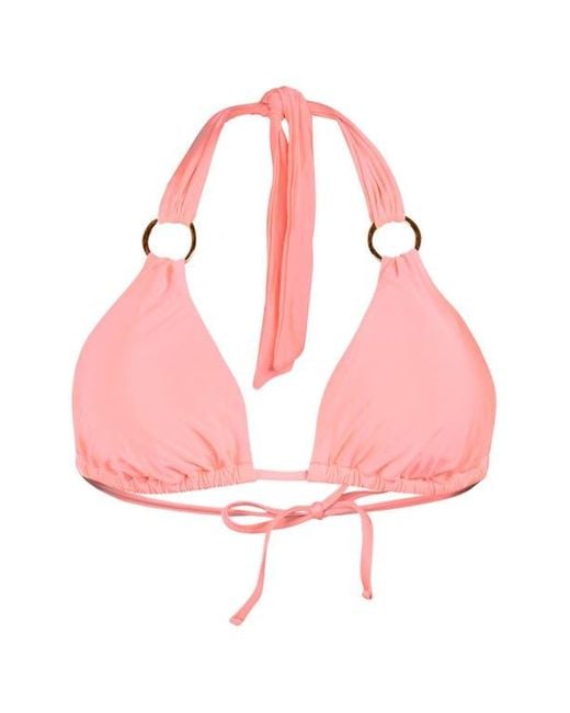 Sunshine 79 Pink Solids Triangle Bikini Top
