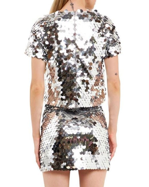 Endless Rose Metallic Sequin Top