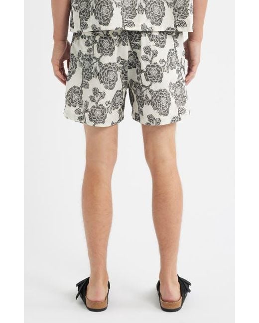 RIZORT White Nathan Floral Drawstring Shorts for men