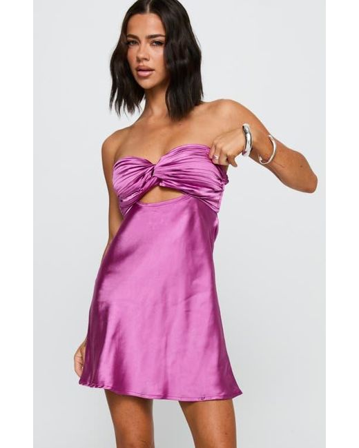 Princess Polly Pink Faviola Strapless Satin Minidress