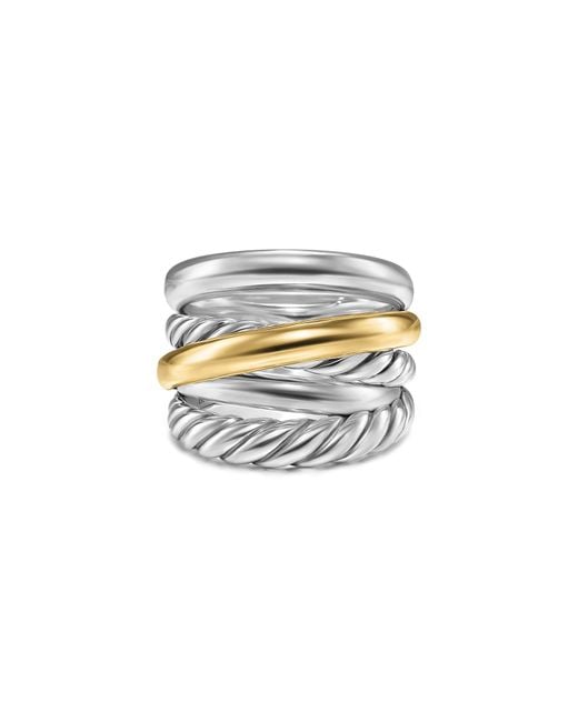 David Yurman White Crossover Five-Row Ring