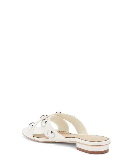 Cinq À Sept White Grace Studded Slide Sandal