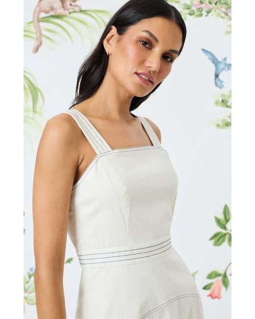 Maggy London White Sleeveless Midi Sundress