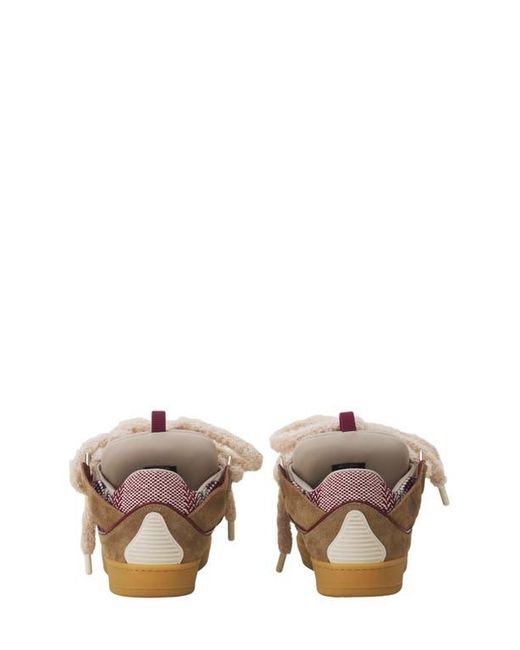 Lanvin Brown Curb Suede Sneakers With Mesh Laces