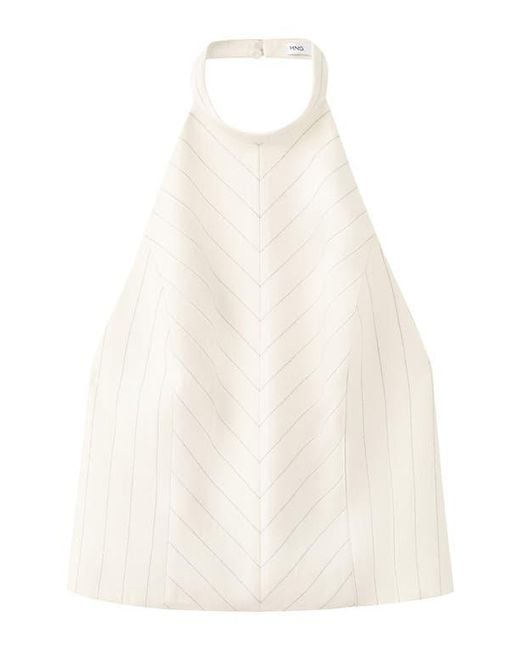 Mango White Open Back Halter Top