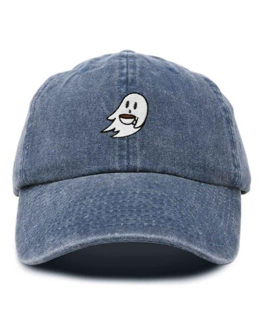 Alix Blue Coffee Ghost Embroidered Hat