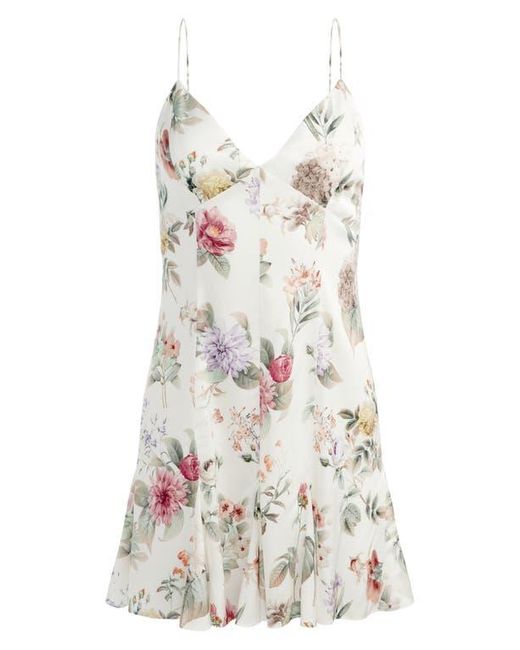 Alice + Olivia White Julietta Floral Print Minidress
