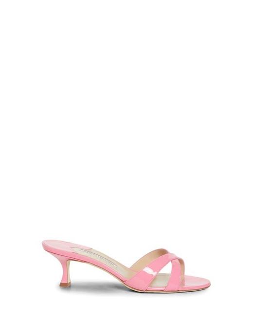 Manolo Blahnik Pink Callamu Kitten Heel Sandal