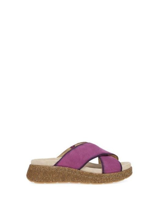Dansko Purple Bridget Platform Wedge Slide Sandal