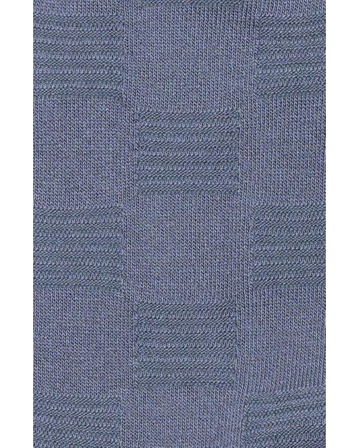 Nordstrom Blue Textured Check Viscose Blend Socks for men