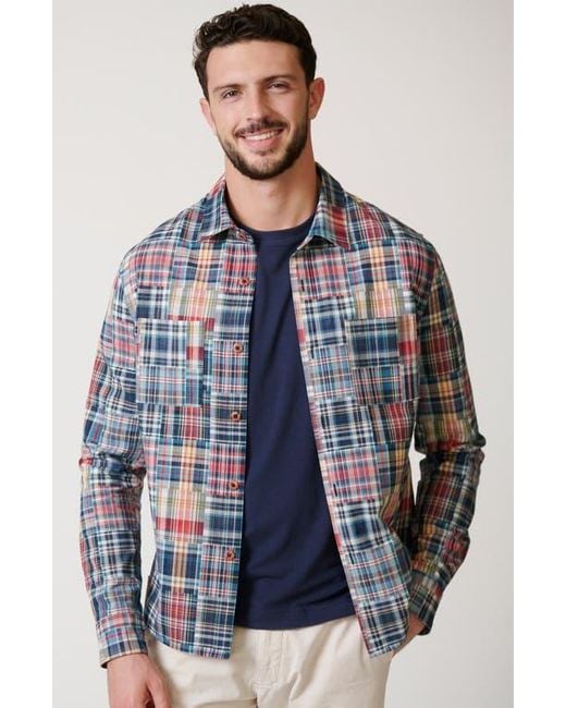 LEISURE LAB Blue Framework Button Up for men