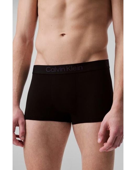 Calvin Klein Black 3-Pack Stretch Modal Trunks for men