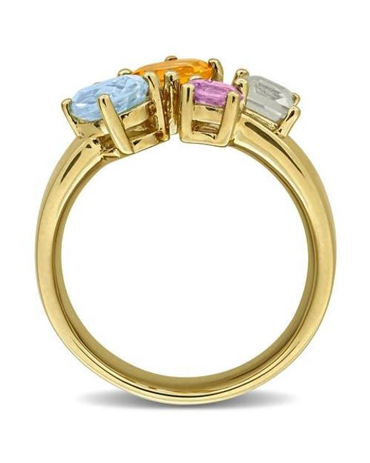 Julianna B Metallic Gemstone Multi-Shape Open Ring Sterling